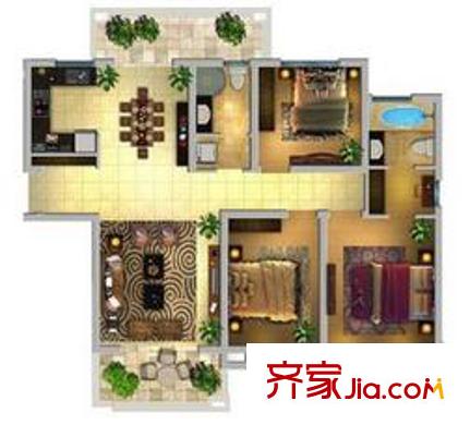 華潤中海凱旋門3室2廳2衛(wèi)