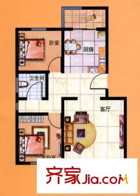 丹鳳朝陽戶型圖戶型圖 2室2廳1衛(wèi)1廚