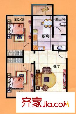 丹鳳朝陽戶型圖戶型圖 2室2廳1衛(wèi)1廚