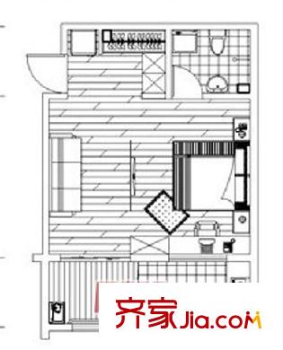 柳汀新村戶型圖一室一廳 1室1廳1衛(wèi)1廚
