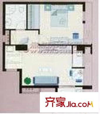 常青藤單身公寓戶型圖戶型圖 1室1廳1衛(wèi)1廚