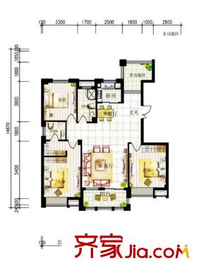 金城花園3室2廳2衛(wèi)4