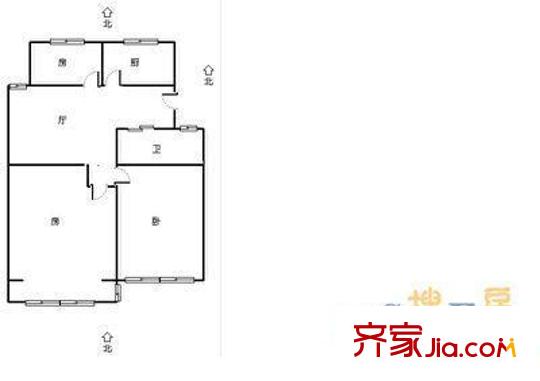 王家弄教師樓戶型圖23 2室1廳1衛(wèi)1廚