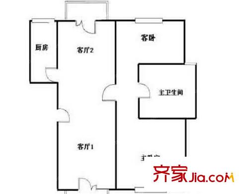 王家弄教師樓戶型圖兩室戶型圖 