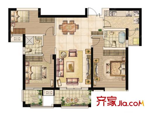 王家弄教師樓戶型圖三室戶型圖 