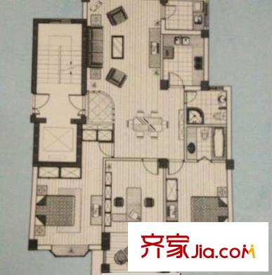 華光城四期 2室3廳3衛(wèi)1廚 戶型圖
