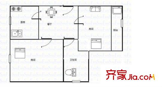 大梁街小區(qū)戶型圖大梁街 0室 戶型圖 2室2廳1衛(wèi)1廚