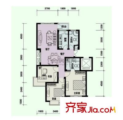 天廬宛小區(qū)戶型圖三室 