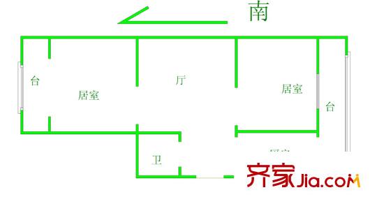 天廬宛小區(qū)戶型圖兩室1 