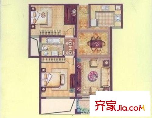 書香苑 3室 戶型圖