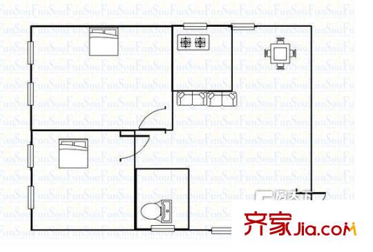 東方花園兩室一廳