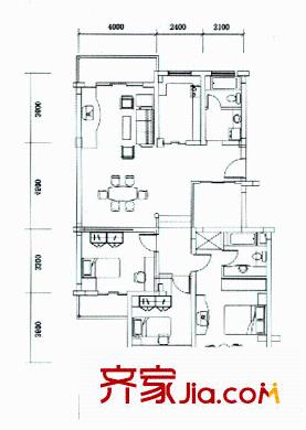 麗都名邸戶型圖3室2廳2衛(wèi)1廚