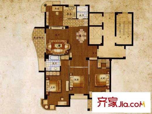 黃山豪庭C3戶型（已售完） 4室2廳2衛(wèi)1廚