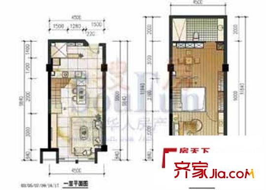 海悅國際公寓戶型圖戶型圖 1室1廳1衛(wèi)1廚