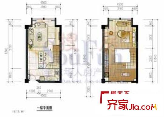 海悅國際公寓戶型圖戶型圖 1室1廳1衛(wèi)1廚