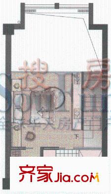 海悅國際公寓戶型圖1室2廳1衛(wèi)