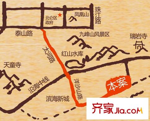 龍湖滟瀾海岸交通示意圖
