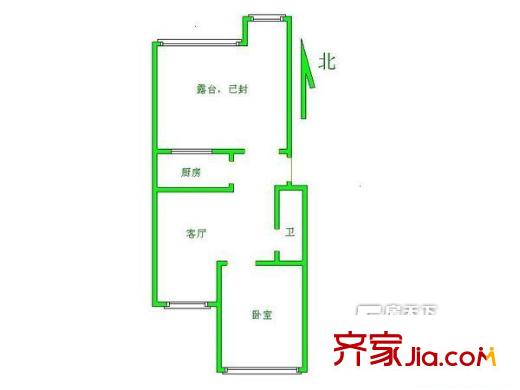 友誼樓社區(qū) 戶型圖 2居室