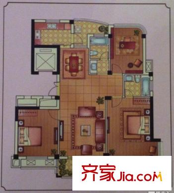 四季桂花園戶型圖晶桂苑戶型圖 3室2廳2衛(wèi)1廚