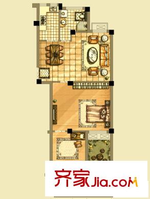 榮安花園戶型圖5#103戶型 2室1廳1衛(wèi)1廚