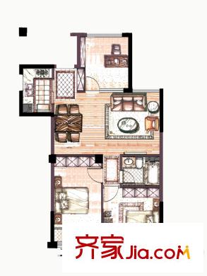 博府麗景灣 3室2廳1衛(wèi)1廚 戶型圖