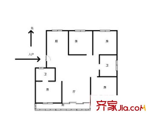 翠柏東巷戶型圖四室一廳 4室1廳1衛(wèi)1廚
