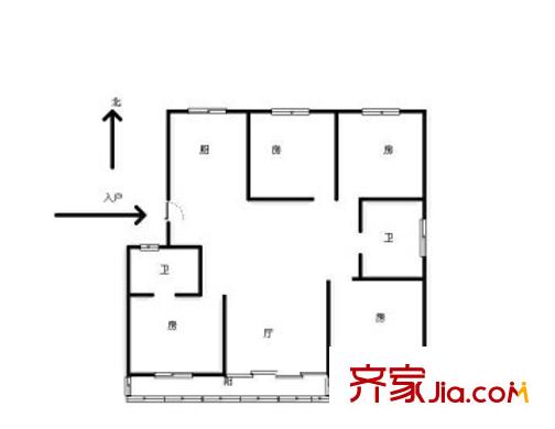 中信白云戶型圖四室一廳 4室1廳1衛(wèi)1廚
