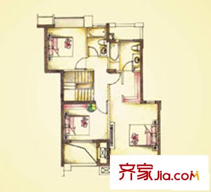中海東湖熙岸戶型圖名門府邸第二層 3室2衛(wèi)