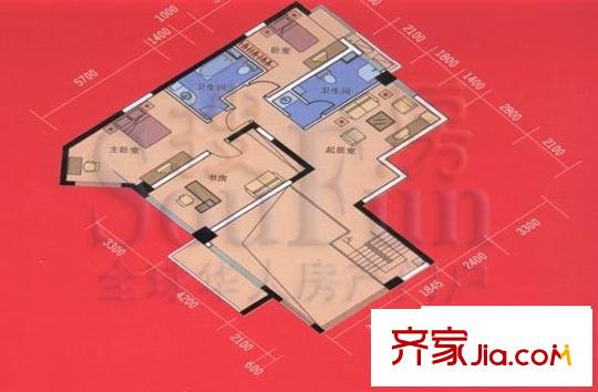 同方杰座戶型圖3室2廳2衛(wèi)