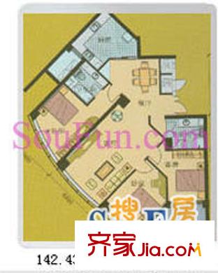 同方杰座戶型圖3室2廳2衛(wèi)1廚