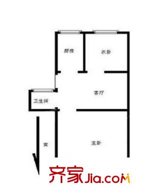 望京人文戶型圖兩室一廳 