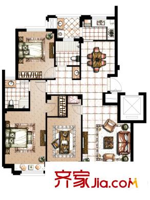 香河灣9、13#樓C戶型 3室2廳2衛(wèi)1廚