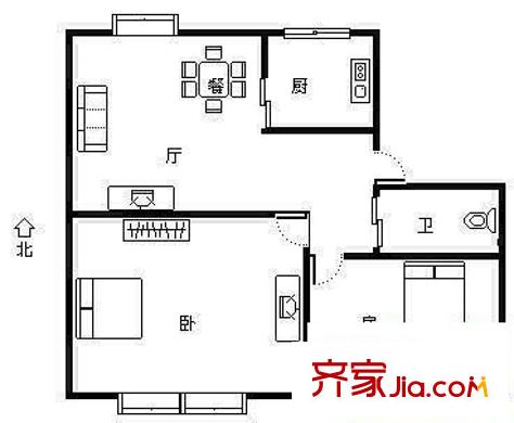 錢東社區(qū)戶型圖錢東小區(qū) 2室 戶型圖 2室1廳1衛(wèi)1廚