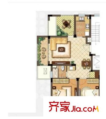 白云牡丹戶型圖兩室 