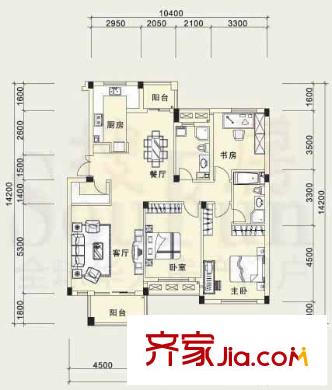 綠城桂花園戶型圖3室2廳 3室2廳1衛(wèi)1廚