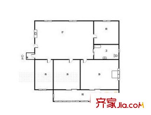 飛虹二期 3室1廳1衛(wèi)1廚 戶型圖
