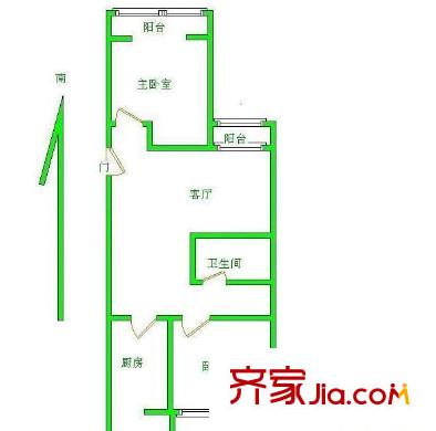 偏坡鐵路樓 戶型圖 2居室