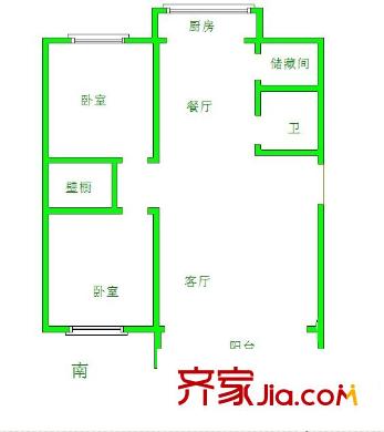 芳甸園 2居室 戶型圖