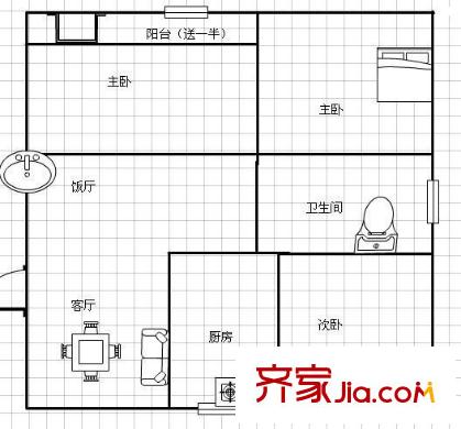 郎官小區(qū) 3室 戶型圖