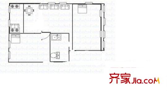 郎官小區(qū) 2室 戶型圖