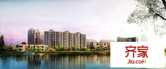 布利杰城南公館外景圖沿河效果圖