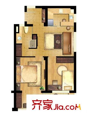 布利杰城南公館 3室1廳1衛(wèi)1廚 戶型圖