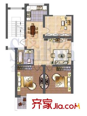 春城花園戶型圖戶型圖 3室2廳1衛(wèi)1廚