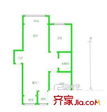 興隆樓戶型圖兩居室 2室1廳1衛(wèi)1廚