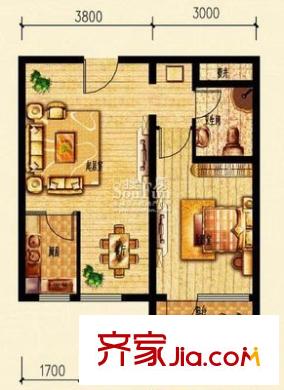 中建二局四公司 1室 戶型圖