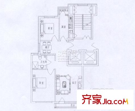 尚品名都二期戶型圖G戶型2室2廳1衛(wèi)1廚 2室2廳1衛(wèi)1廚