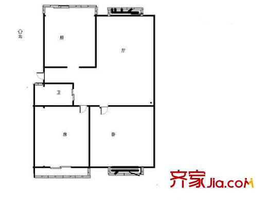 后廟新村 2室2廳1衛(wèi)1廚 戶型圖