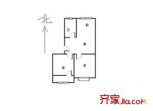 后廟新村 2室1廳1衛(wèi)1廚 戶型圖