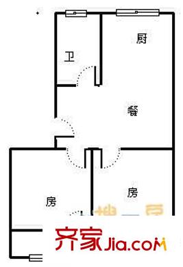 后廟新村 2室2廳1衛(wèi)1廚 戶型圖
