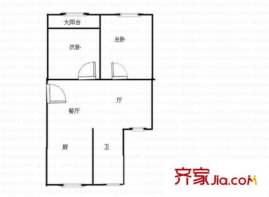 春園小區(qū) 2室 戶(hù)型圖